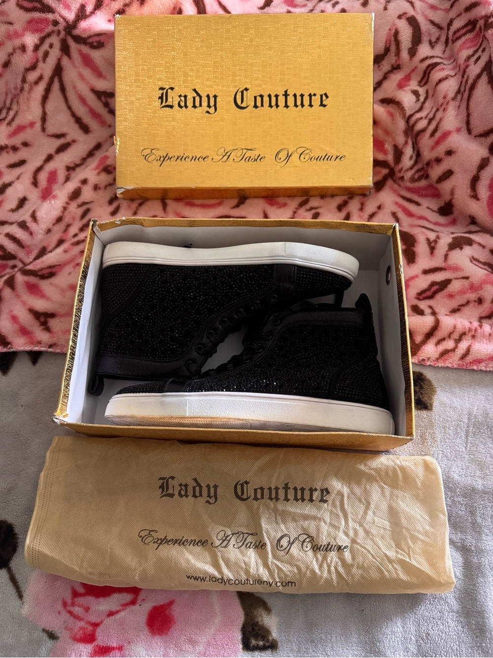 Lady Couture Black Rhinestone Fashion Sneakers